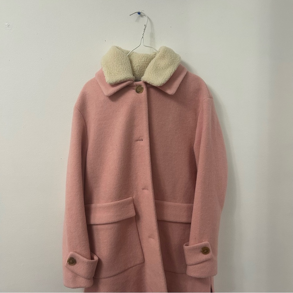 Pink Coat with Cream Collar